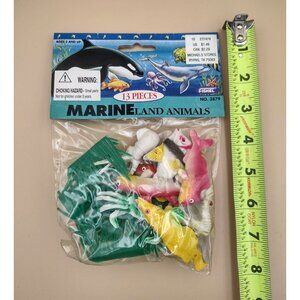 Vtg 1993 Marine Land Animals 13-Piece Set Crabs Fish Seaweed Squid Cake Decor